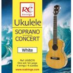 Royal Classics UWSC70 Ukulele Soprano-Concert set. White 